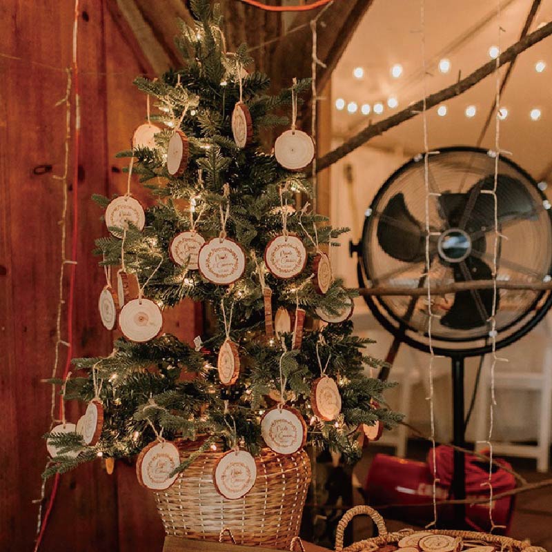 Custom Engraved Wooden Circle Tag Decor
